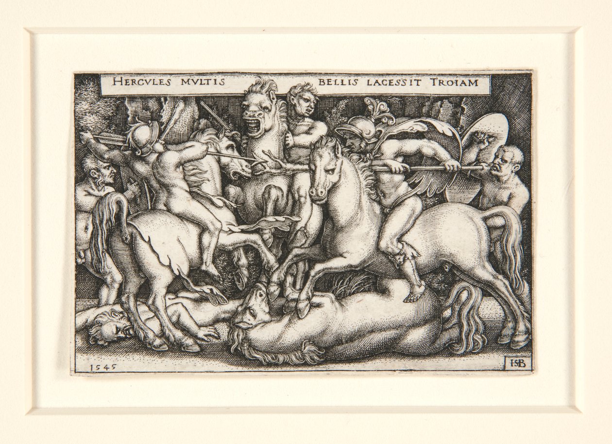 Hercules Defeating the Trojans by Hans Sebald Beham