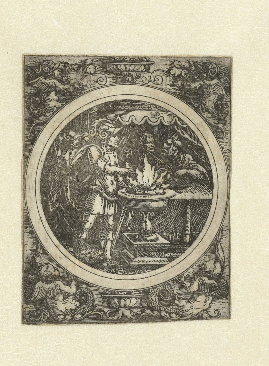 Mucius Scaevola with His Right Hand in the Fire by Hans Sebald Beham