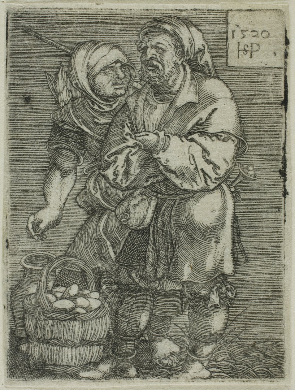 Peasant Couple Selling Eggs by Hans Sebald Beham