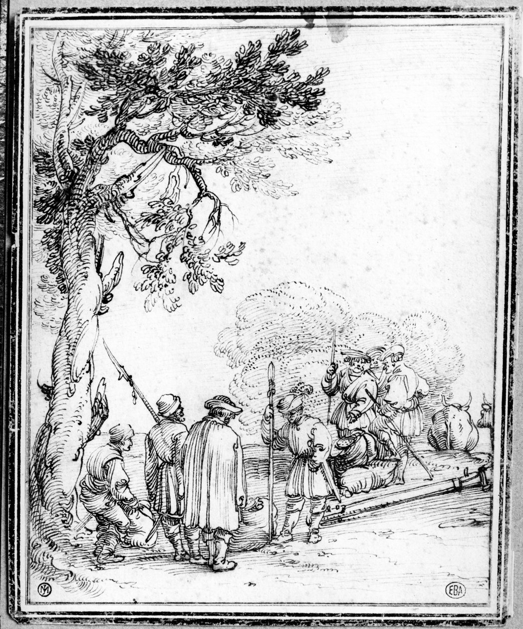 Peasants and Soldiers Trading by Hans Sebald Beham