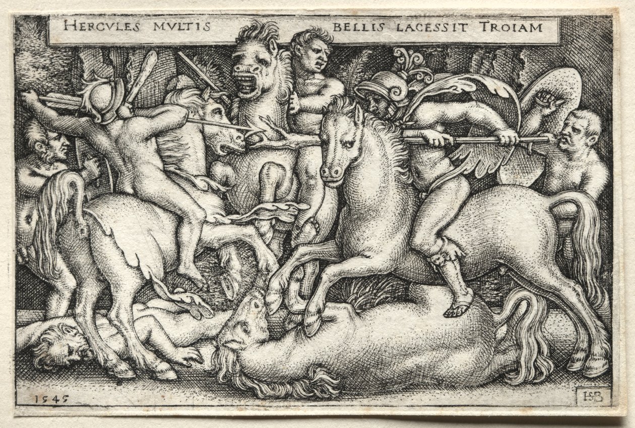 The Labors of Hercules: Hercules Conquering Troy by Hans Sebald Beham