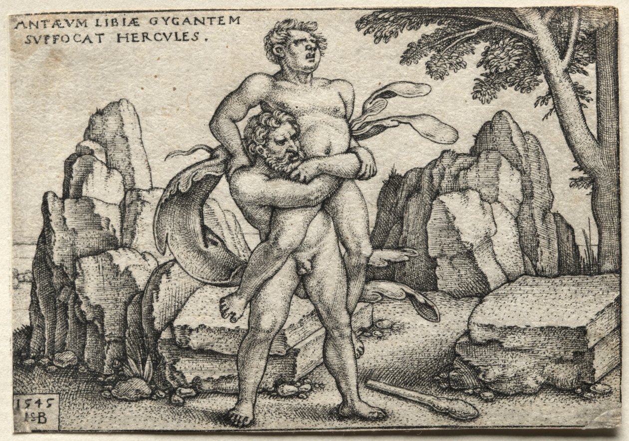 The Labors of Hercules: Hercules Crushing Antaeus by Hans Sebald Beham