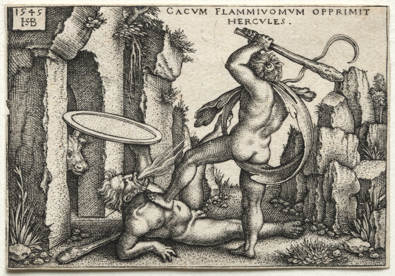 Hercules Killing the Giant Cacus by Hans Sebald Beham