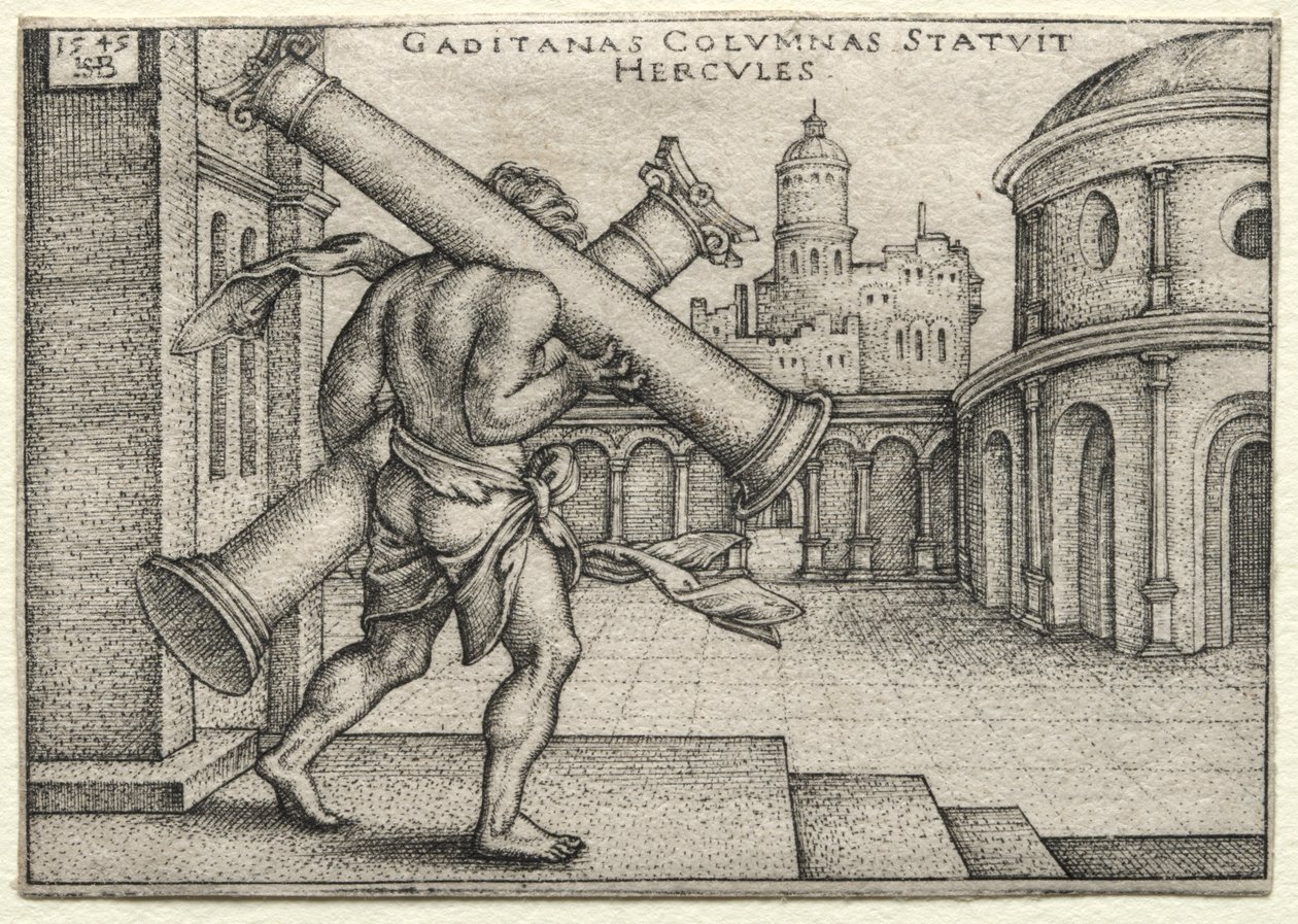 The Labors of Hercules: Hercules and the Columns of Gades by Hans Sebald Beham