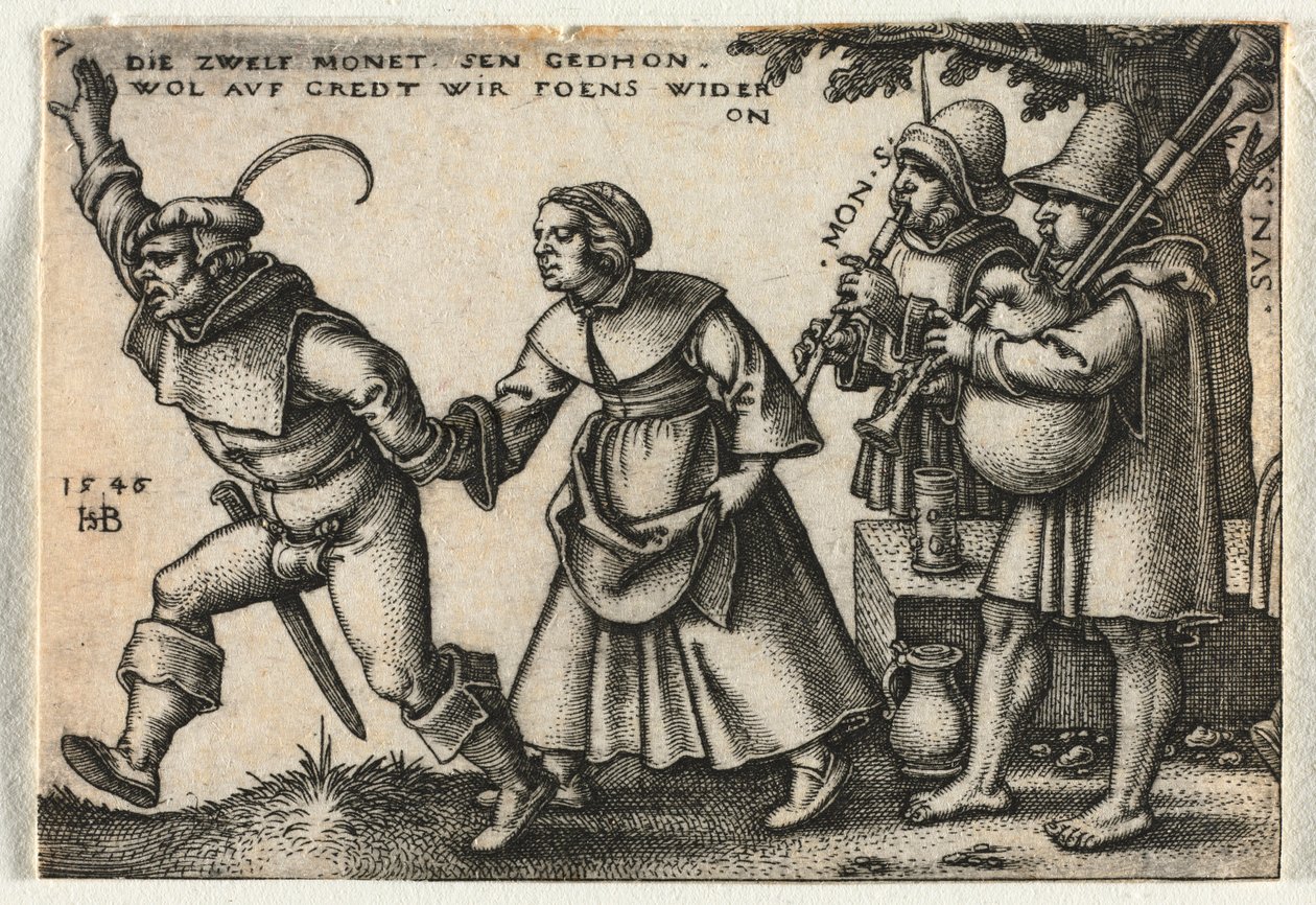 The Peasant Wedding or the Twelve Months: No. 7, 1546 by Hans Sebald Beham