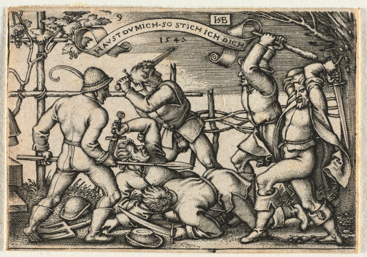 The Peasant Wedding or the Twelve Months: No. 9 by Hans Sebald Beham