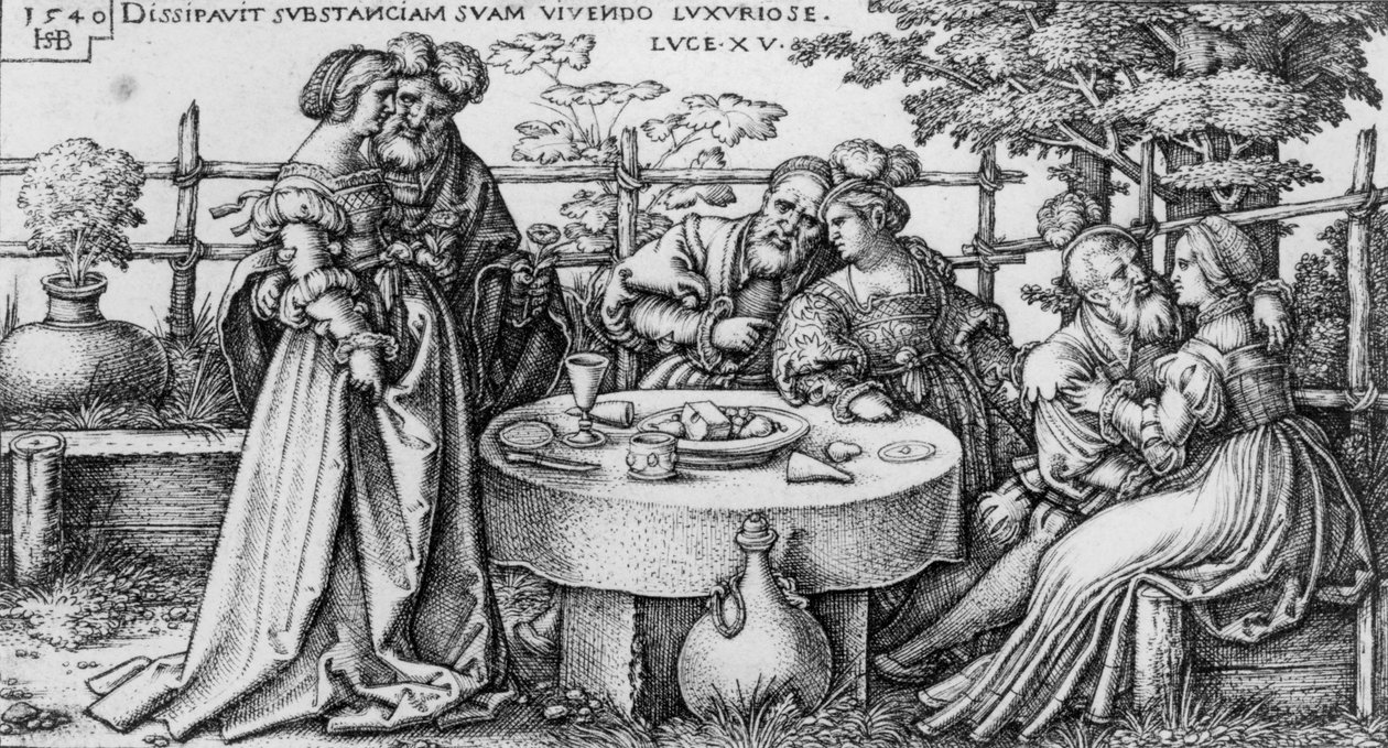 The Prodigal Son Wasting his Fortune from the series The History of the Prodigal Son by Hans Sebald Beham