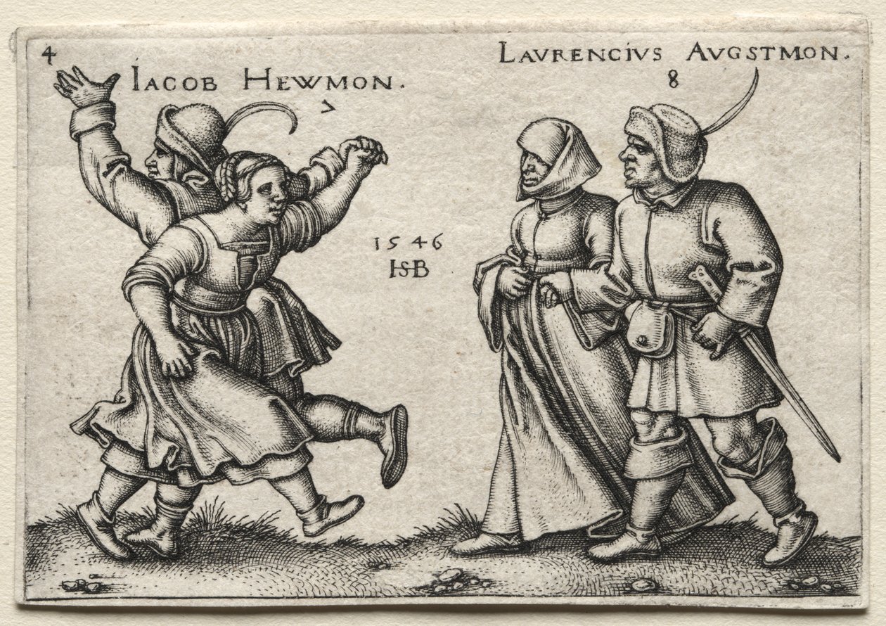 The Village Wedding: Jacob Hewmon / Lawrencius Augstmon by Hans Sebald Beham