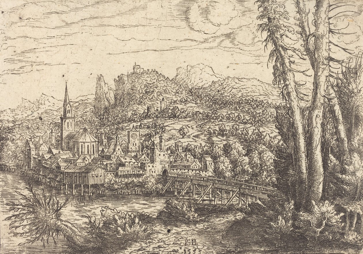 View of a City near a River, 1553 by Hans Sebald Lautensack