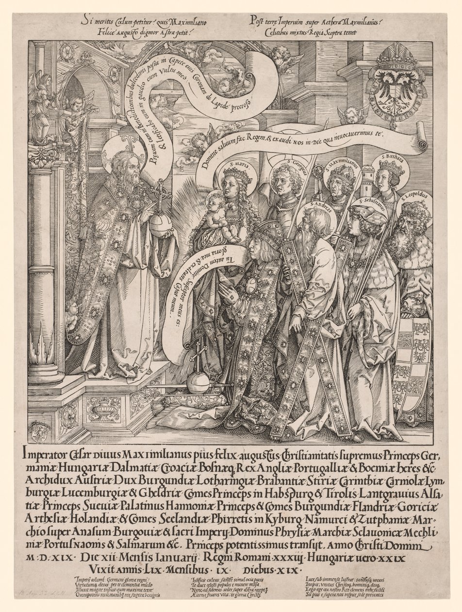 The Emperor Maximilian Presented by His Patron Saints to the Almighty by Hans Springinklee