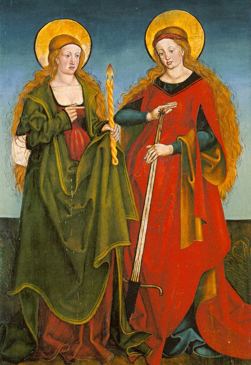 Saints Genevieve and Lucy - Inzigkofen Altar by Hans und Jakob Strüb