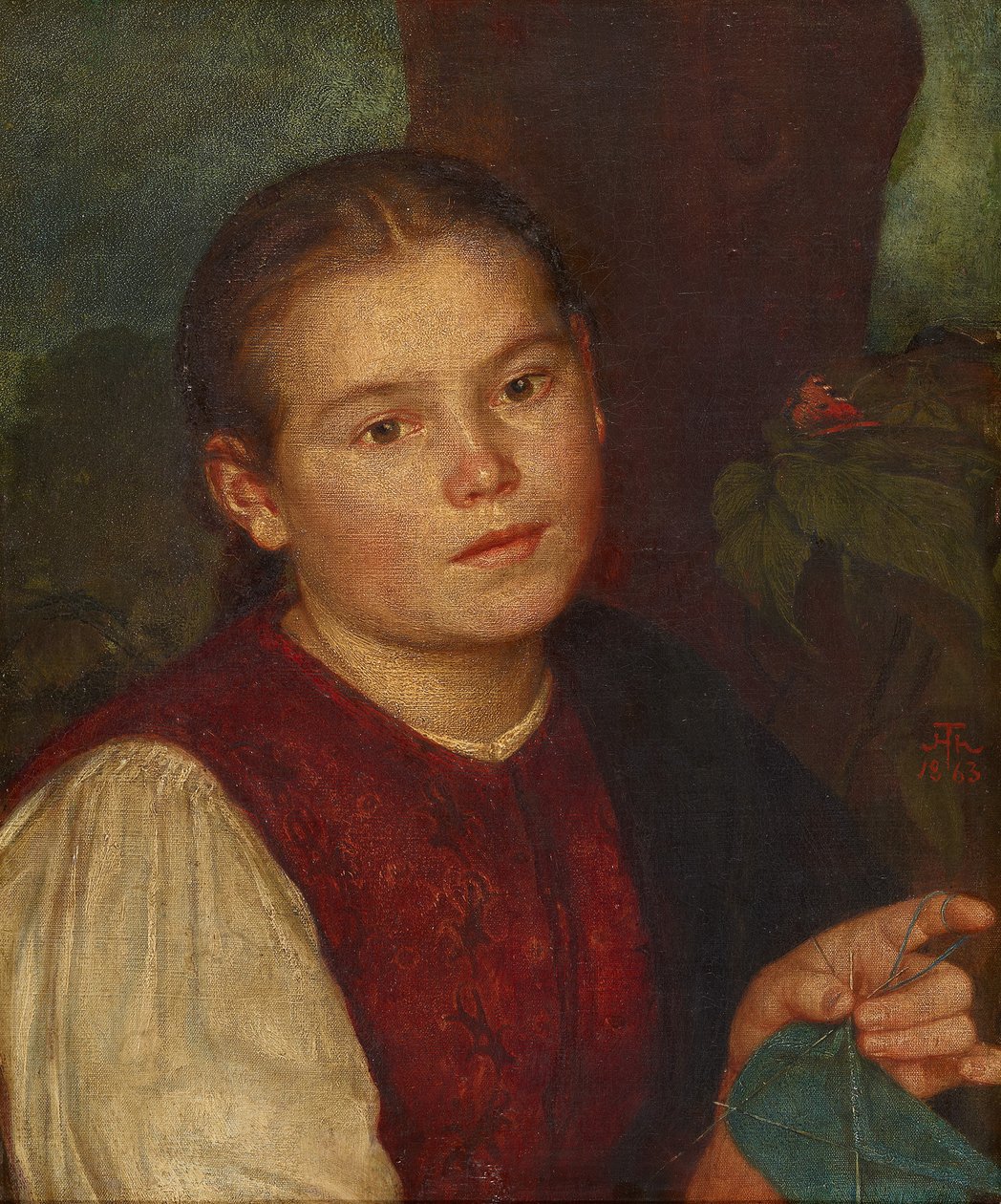 Portrait of Sister Agathe by Hans Thoma