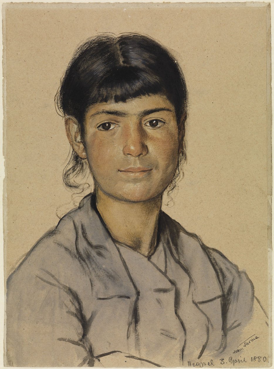 Portrait of a Young Neapolitan Woman by Hans Thoma