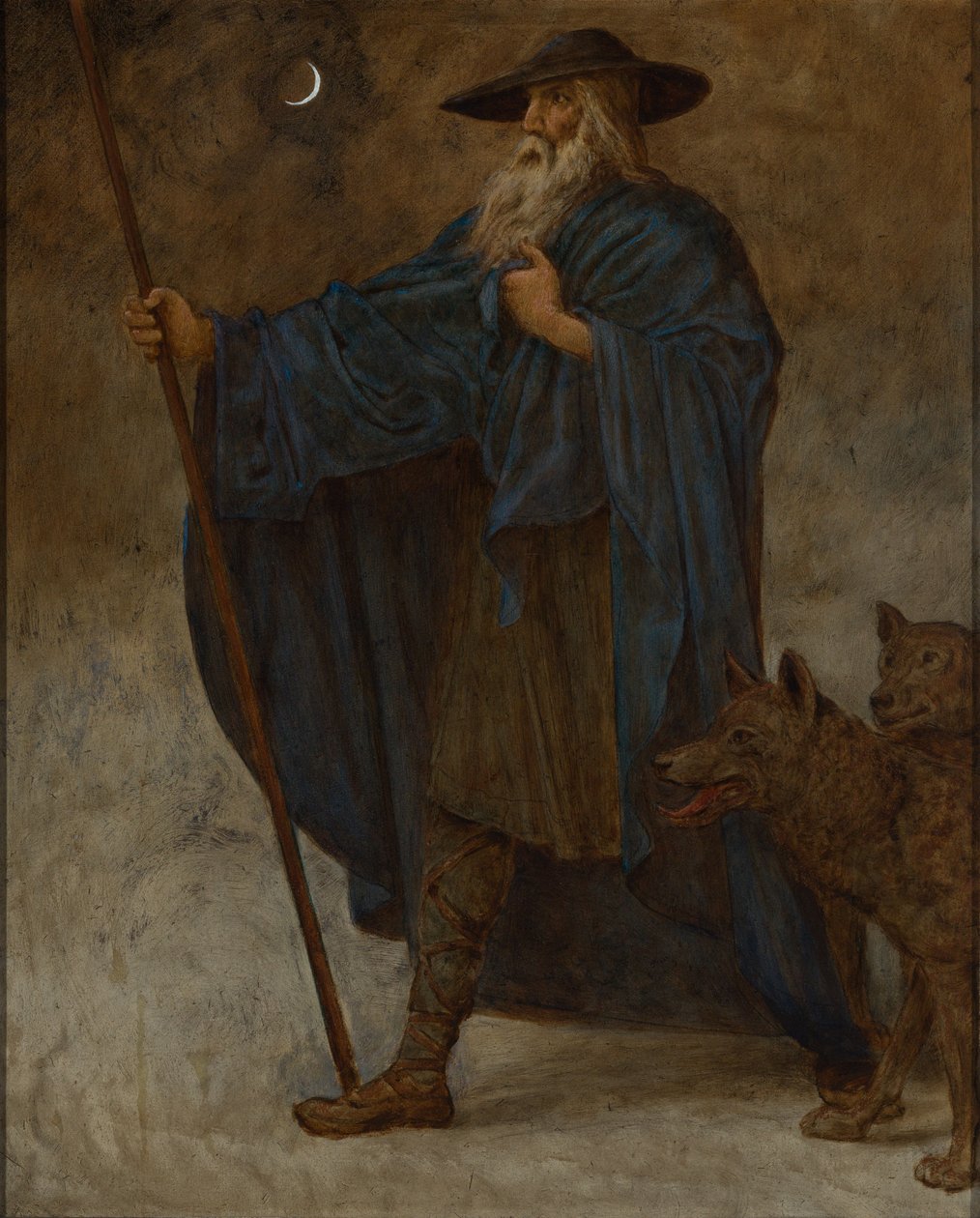 December (Wotan with Wolves) by Hans Thoma
