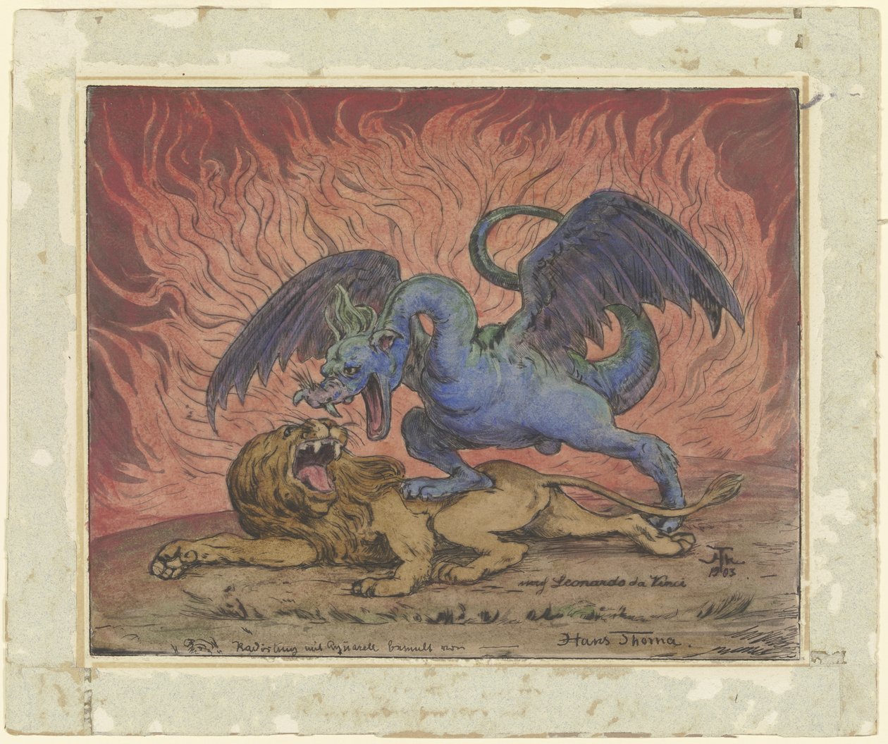 Dragon and Lion by Hans Thoma
