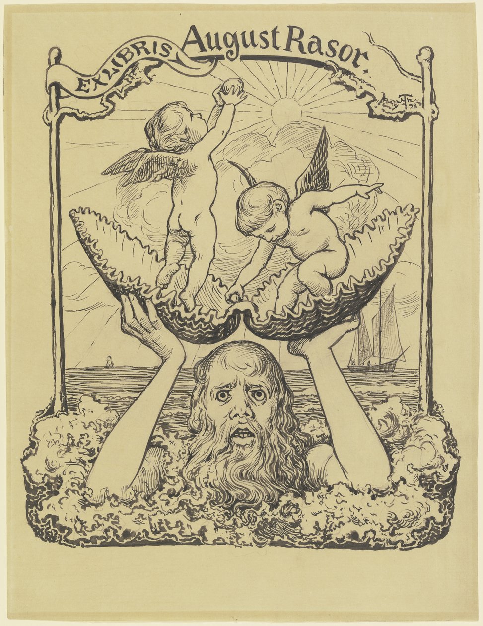 Ex Libris August Rasor by Hans Thoma