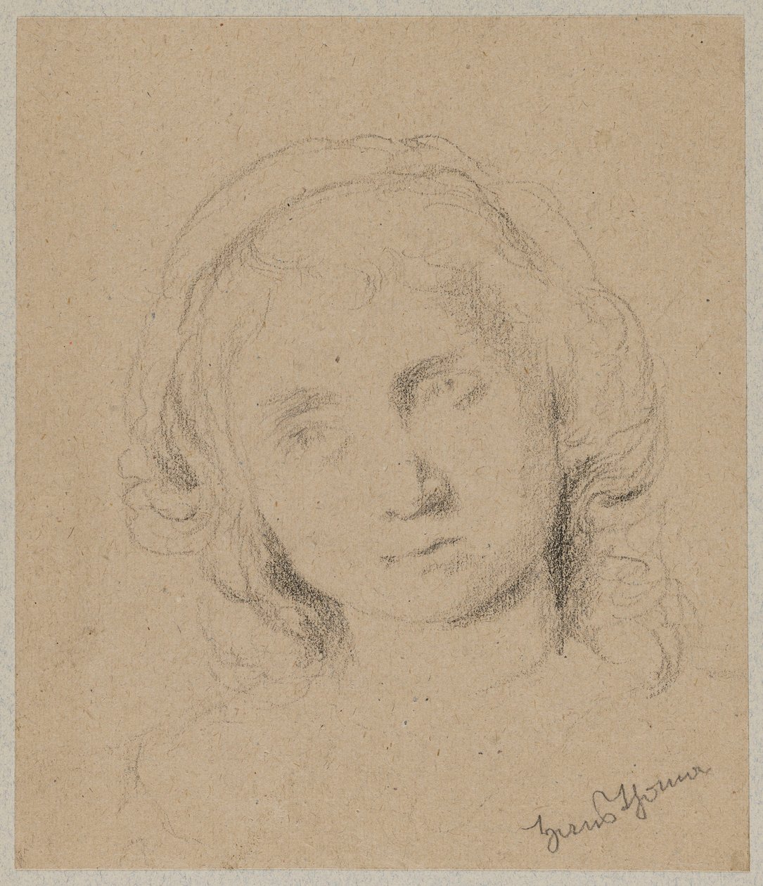 Head of a Young Woman by Hans Thoma