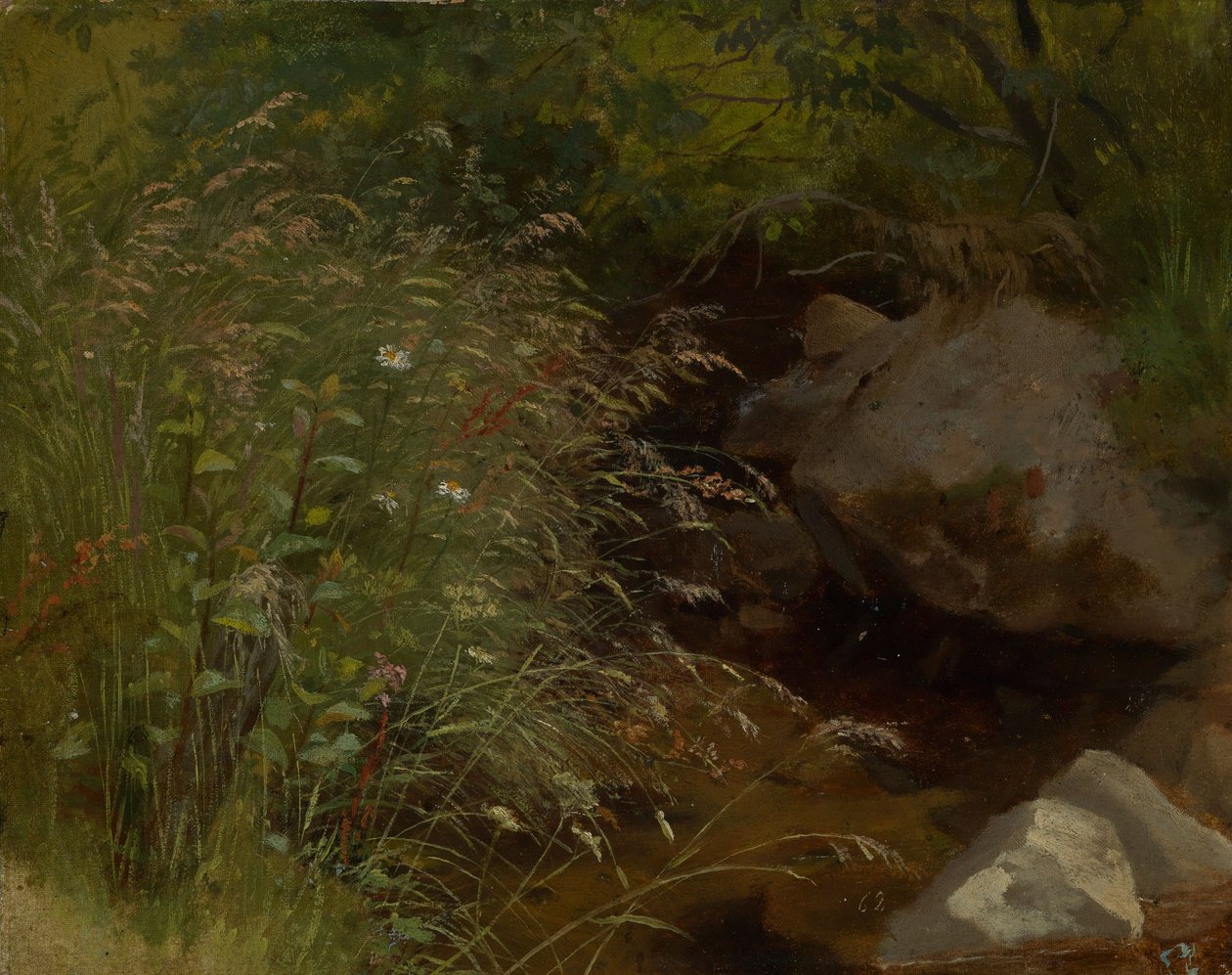 Grasses at the Edge of the Stream by Hans Thoma