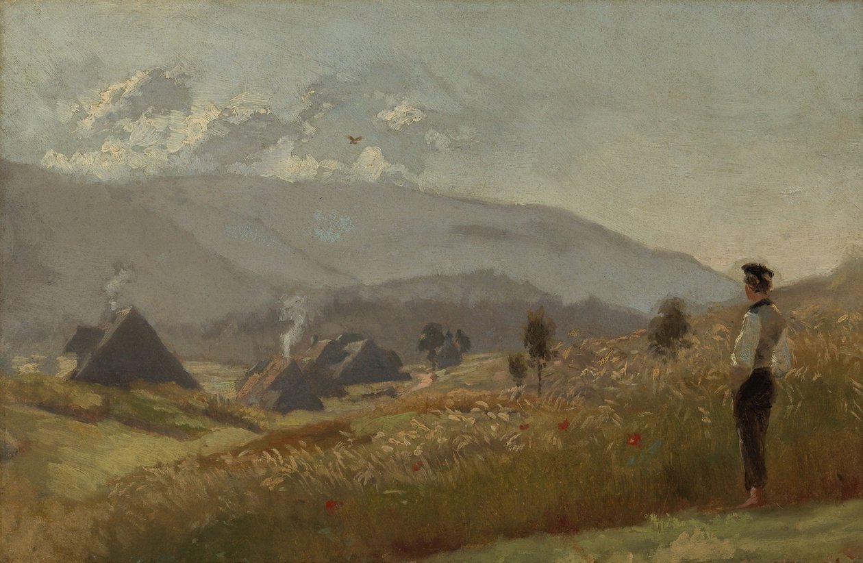 Young Farmer at the Cornfield by Hans Thoma