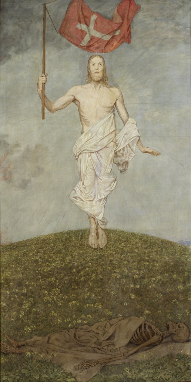 Easter Triptych: Resurrection of Christ by Hans Thoma