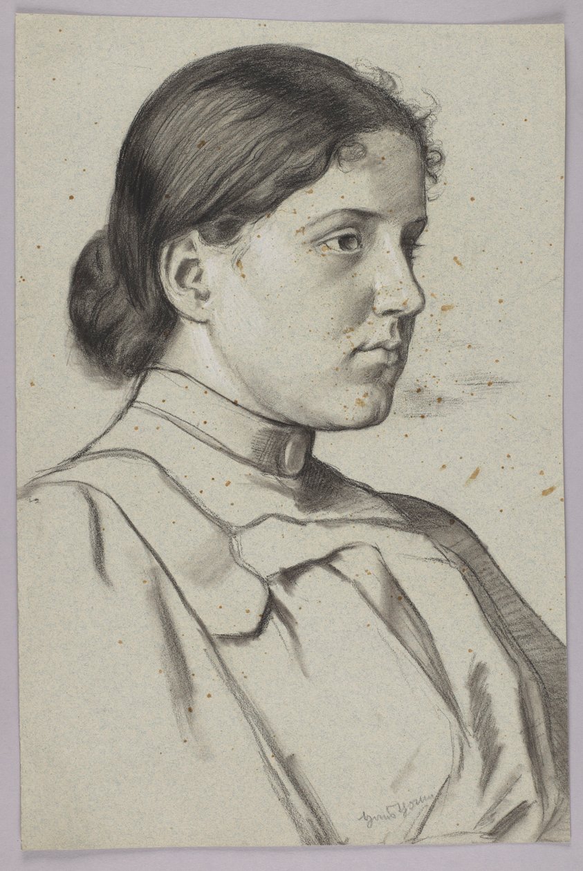 Bust of a Young Woman in 3/4 View by Hans Thoma