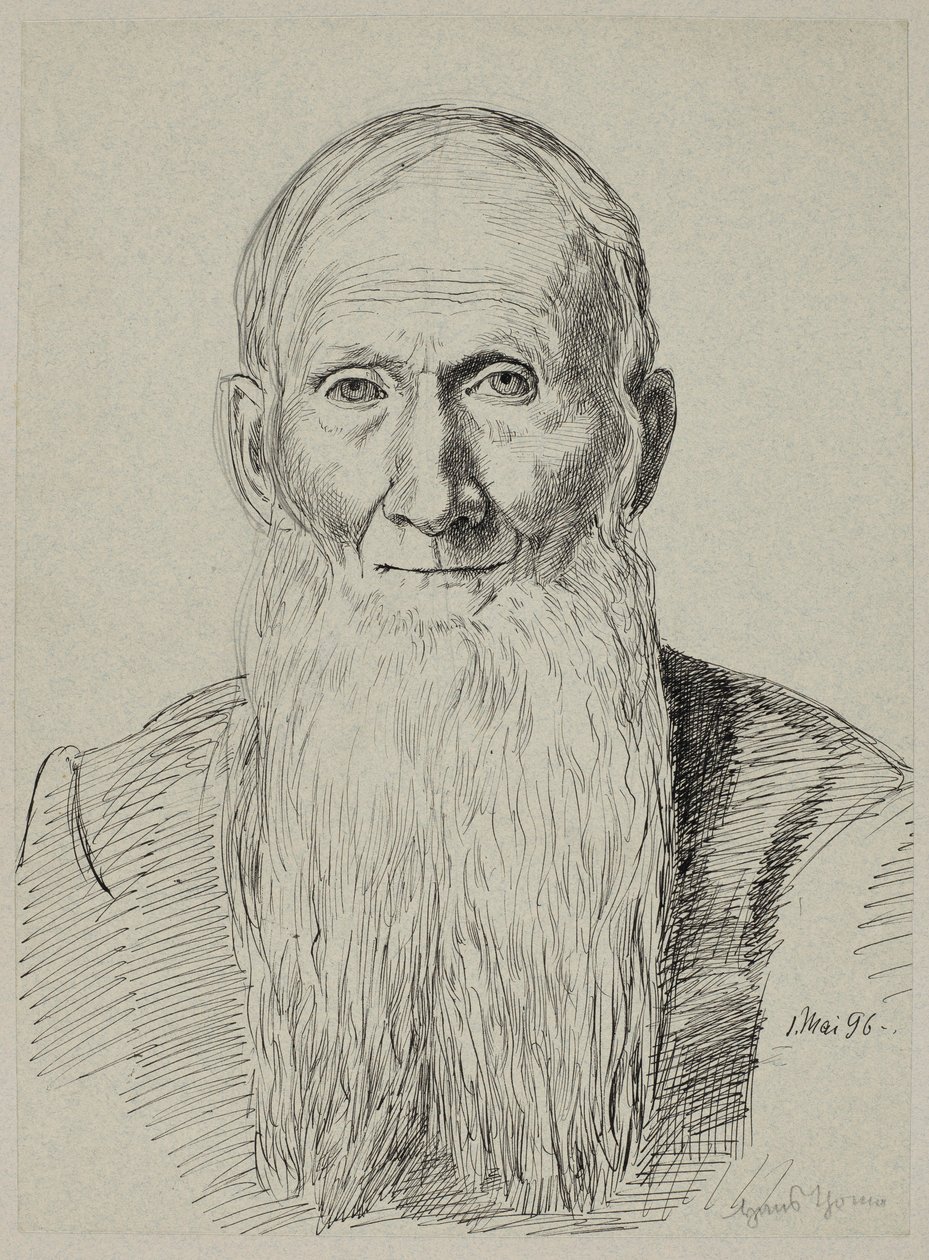 Bust of an Old Man with a Long Beard by Hans Thoma