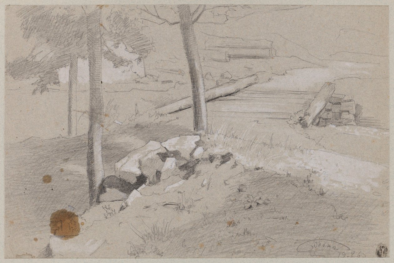 Cut Tree at the Edge of the Forest by Hans Thoma
