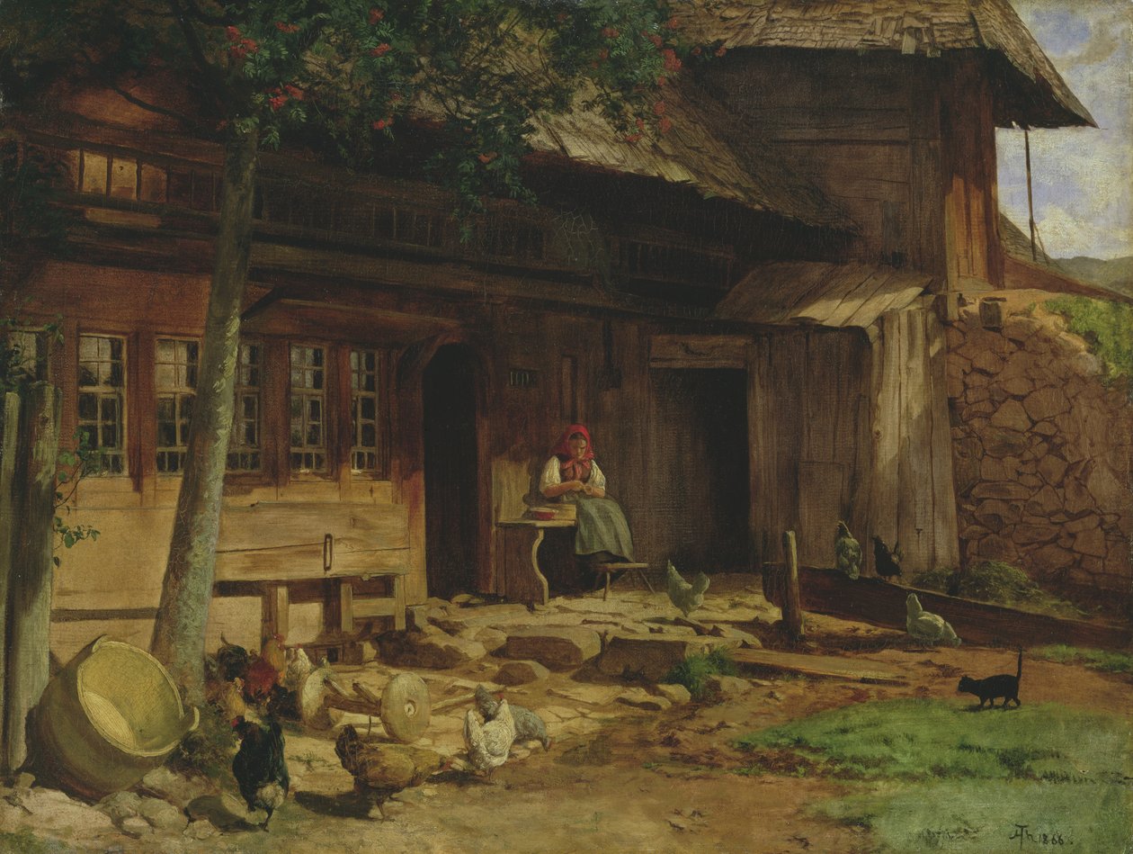 The Parental Home in Bernau, 1866 by Hans Thoma