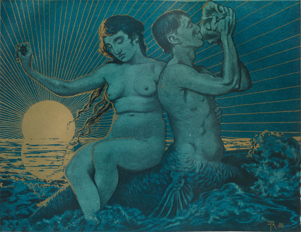 Triton and Nereid, 1895 by Hans Thoma