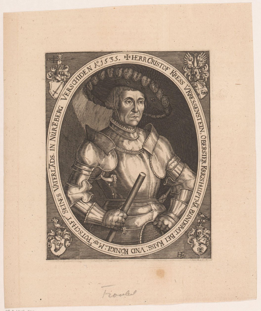 Portrait of Christoph I Kress von Kressenstein by Hans Troschel