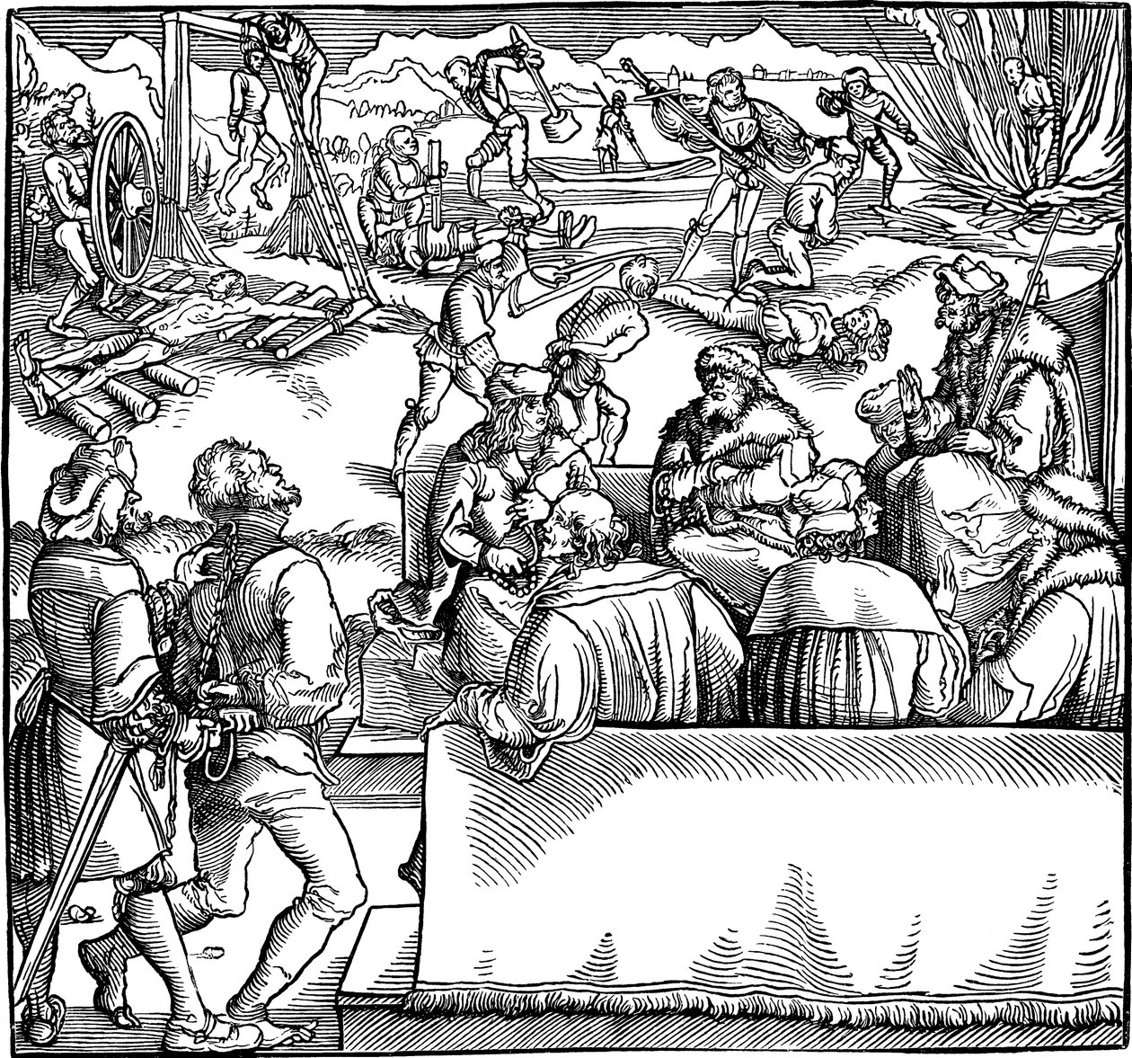 Court Session. Illustration from the Book Phisicke Against Fortune by Petrarch by Hans Weiditz the Younger