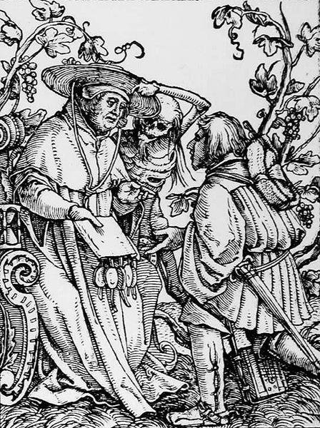 Death and the Cardinal by Hans after Holbein the Younger