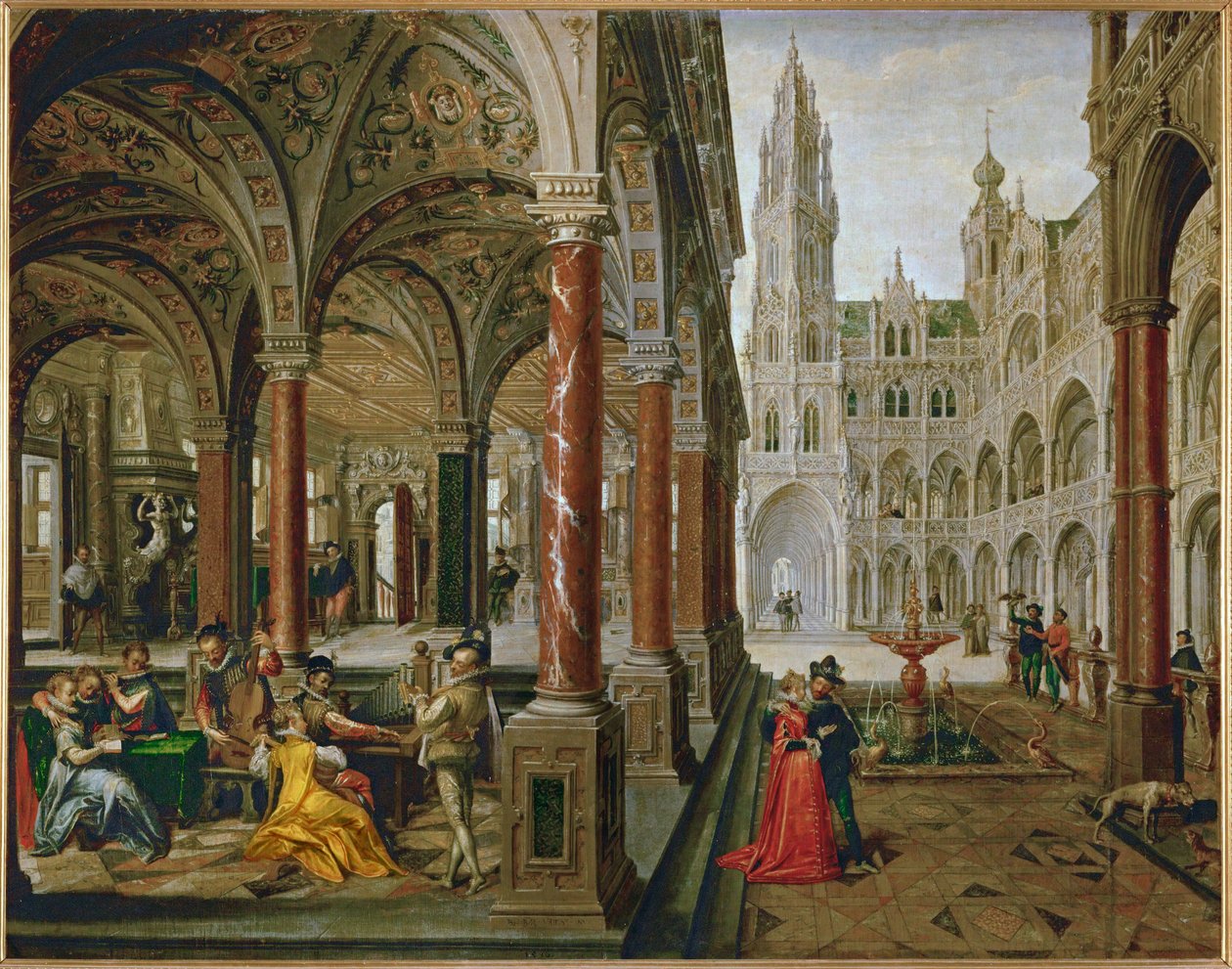 Palace Architecture with Musicians by Hans or Jan Vredeman de Vries