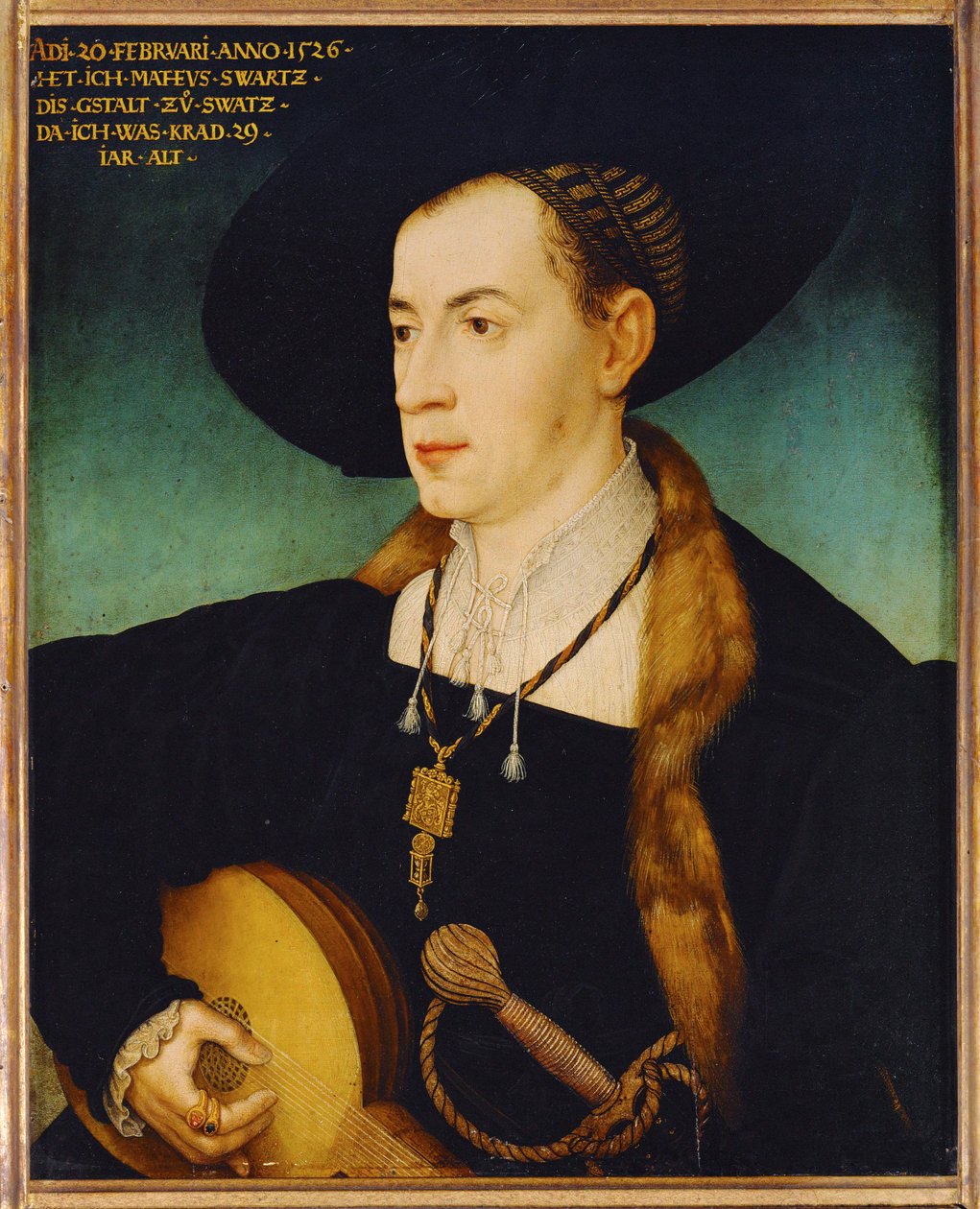 Matthaeus Schwarz, banker, partner of the Fugger banking family of Augsburg, financiers of Emperor Karl V by Hans or Johan Maler