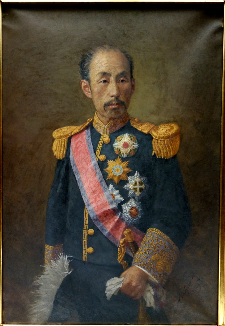 Portrait of Sanjo Sanetomi (1837-1891) by Harada Naojiro