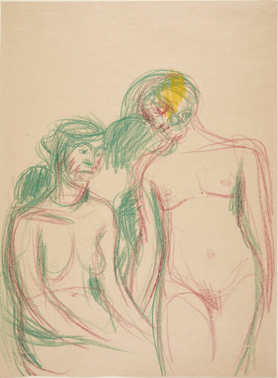 A Seated and a Standing Female Model by Harald Giersing