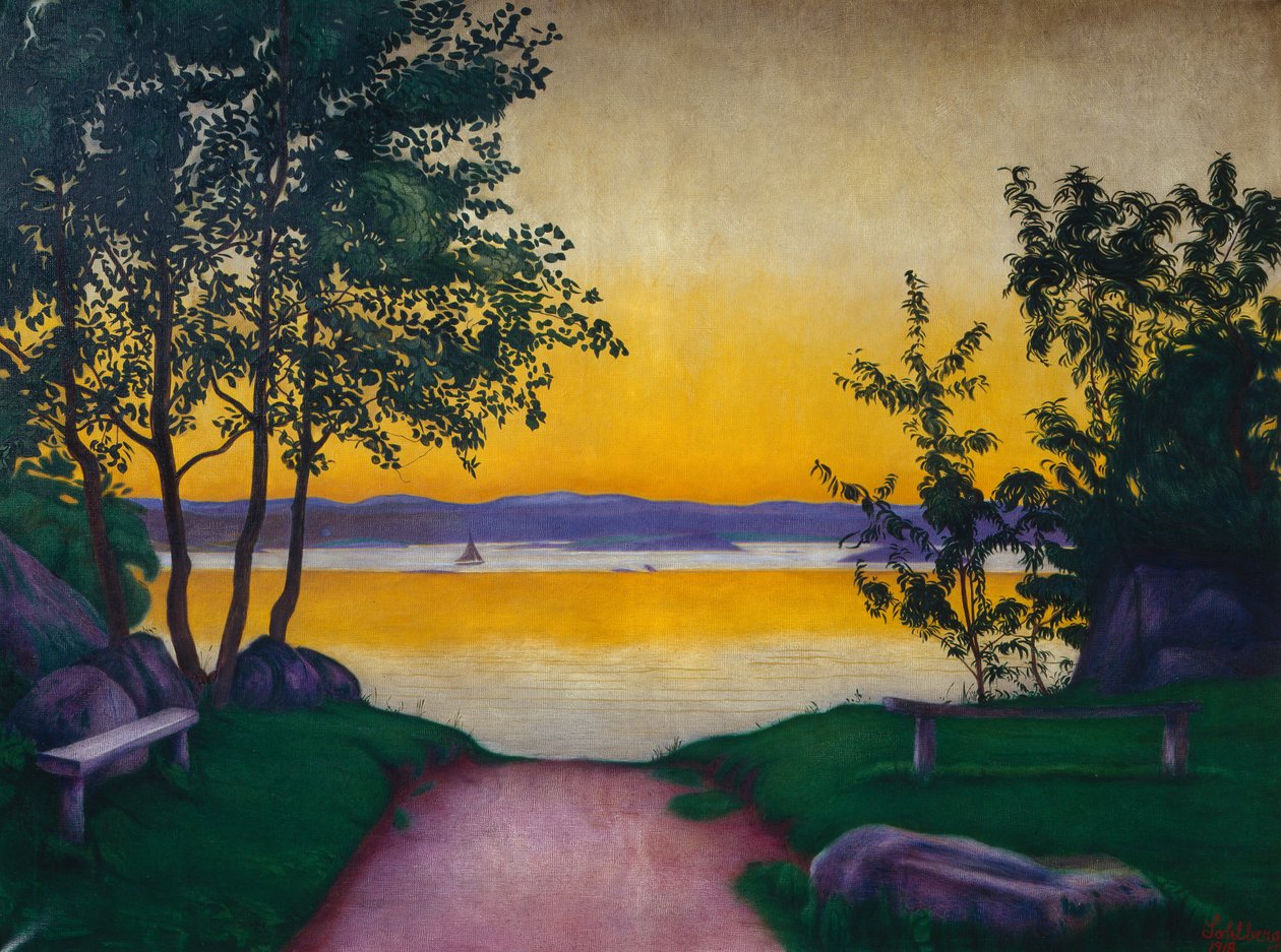 Evening Atmosphere, Viksfjorden by Harald Oscar Sohlberg