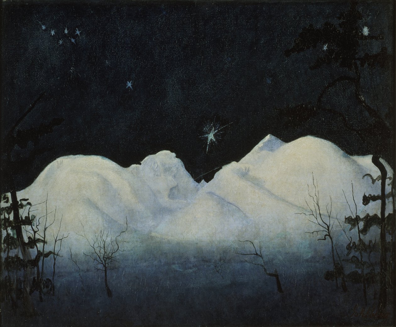 Winter Nights in the Mountains by Harald Oscar Sohlberg