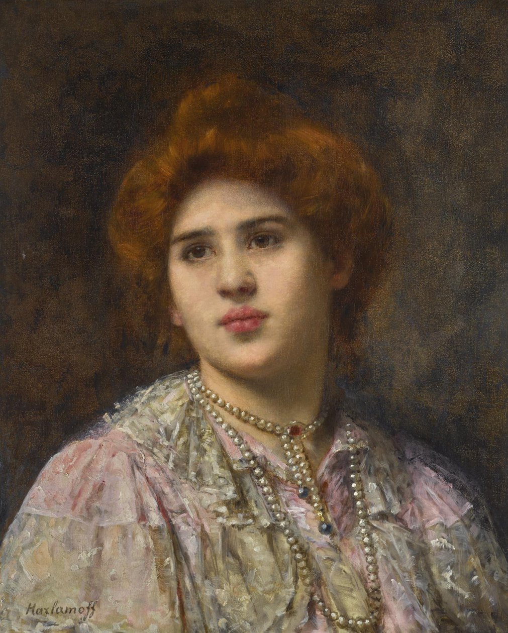 Portrait of the opera singer Félia Litvinne by Harlamov