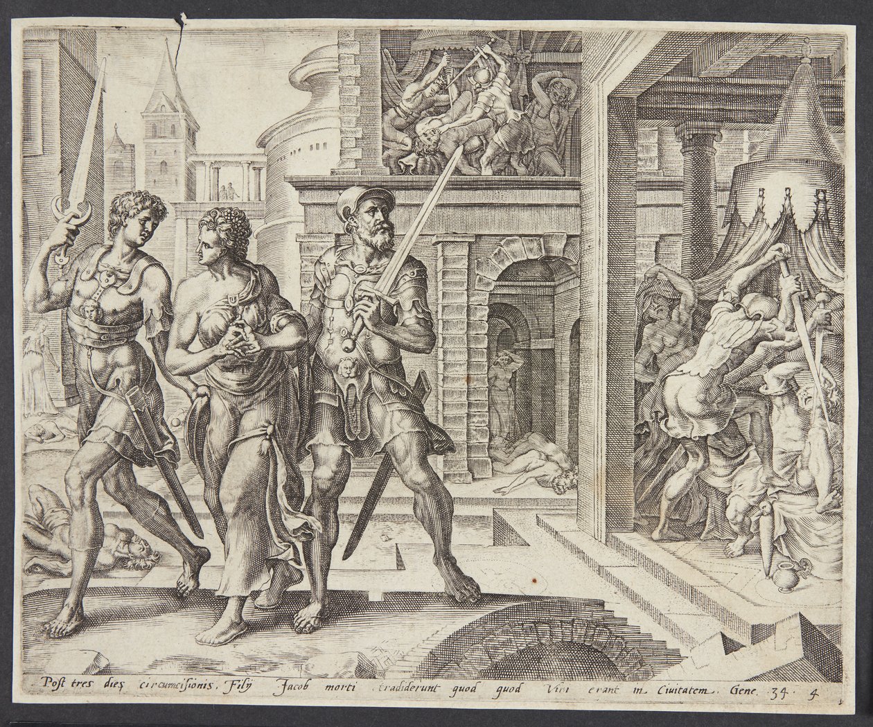 Dinah Taken Home by Simeon and Levi by Harmen Jansz. Muller