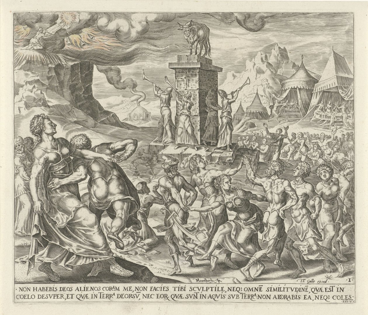 Israelites Dancing Around the Golden Calf (The Ten Commandments series) by Harmen Jansz Muller