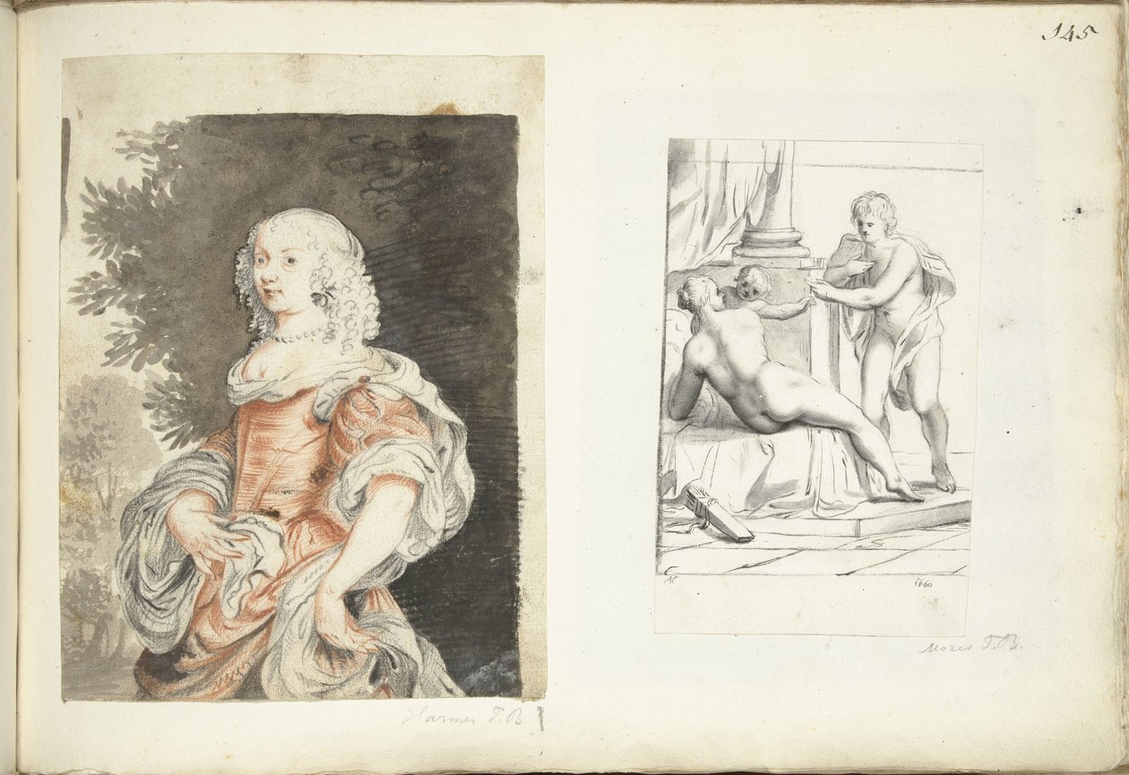 Portrait of a Woman with Venus, Cupid, and Mars by Harmen ter Borch (possibly)