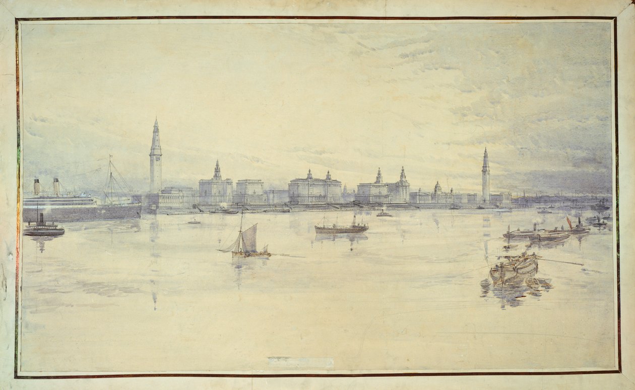 Project for Liverpool Waterfront by Harold Chalton Bradshaw