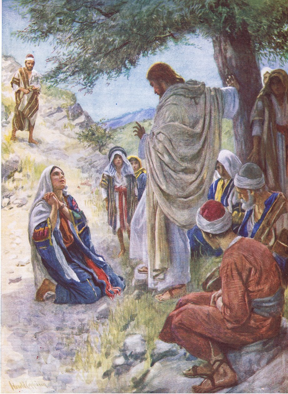The Faith of Martha (Illustration from Pictures That Teach The Crown Series, 1920) by Harold Copping