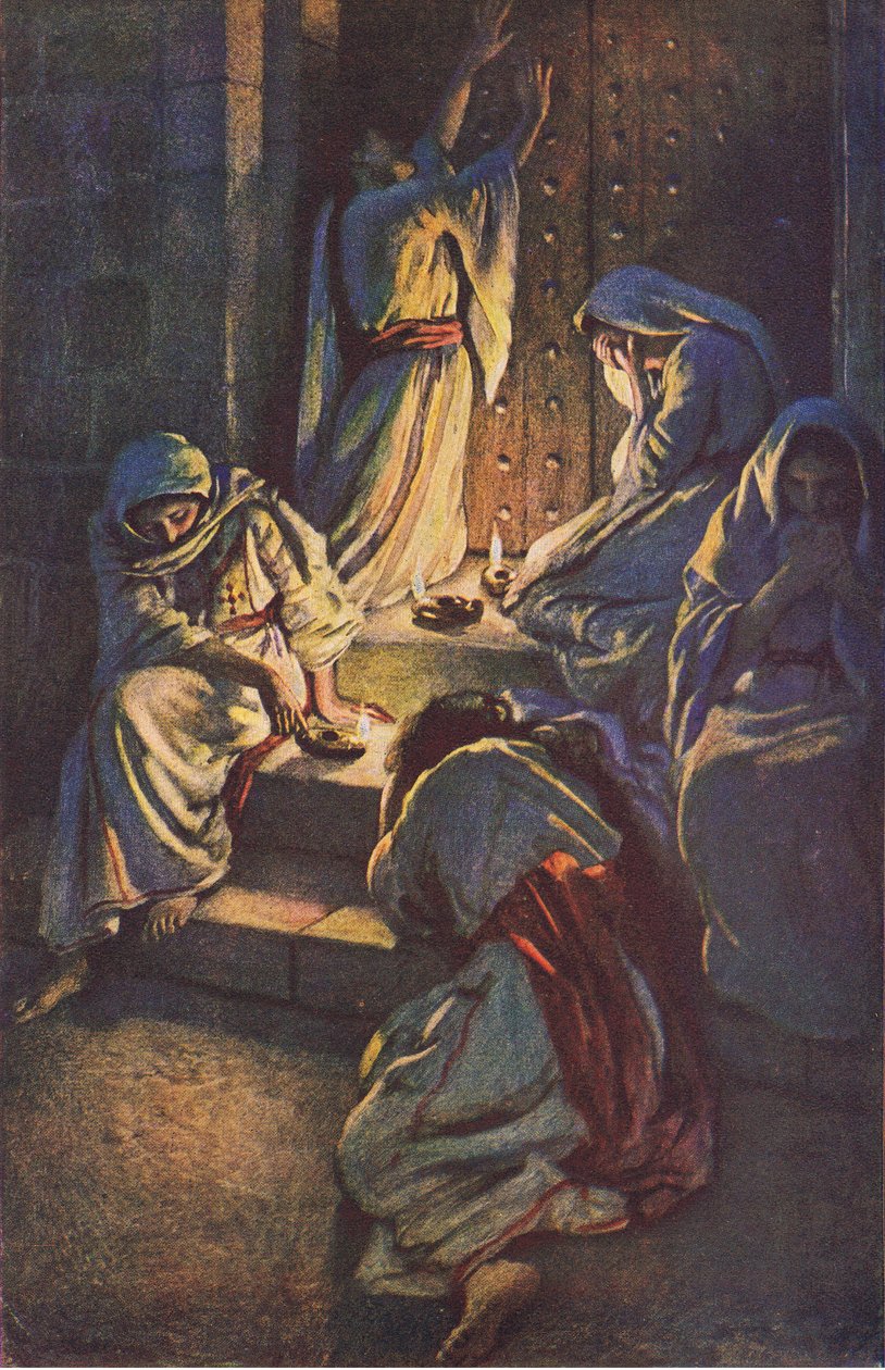 The foolish virgins, illustration from Harold Copping Pictures: The Crown Series, c.1920s by Harold Copping