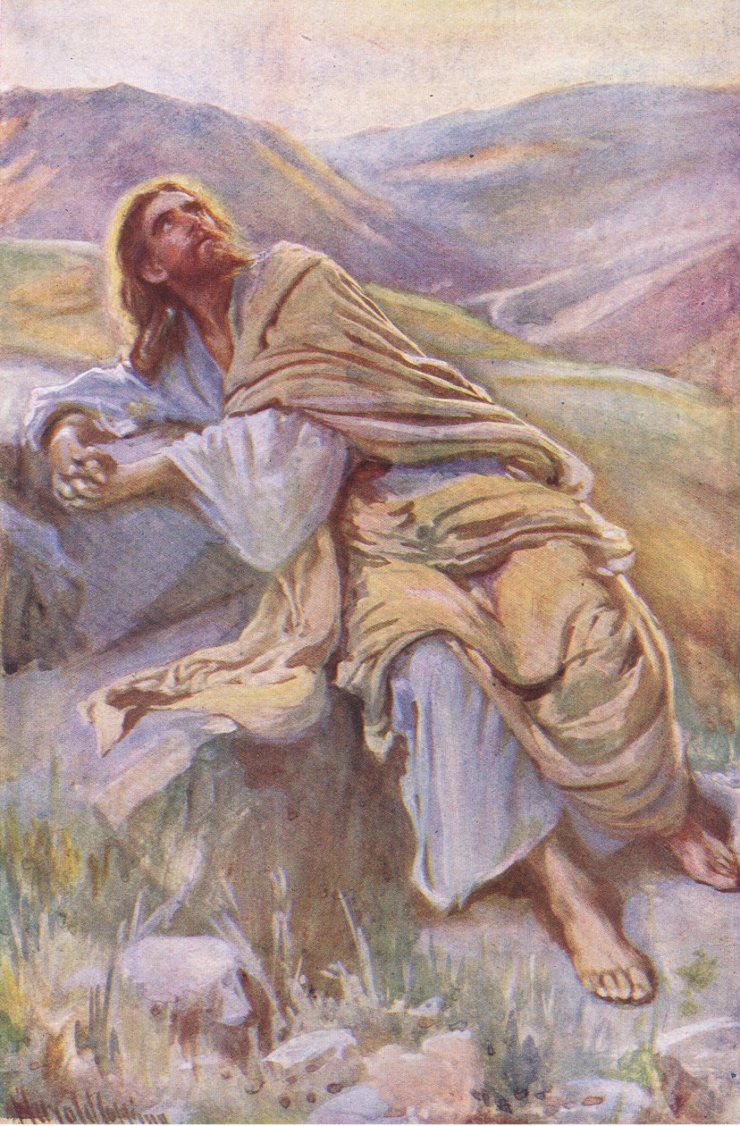 The temptation, illustration from Harold Copping Pictures: The Crown Series, c.1920s by Harold Copping