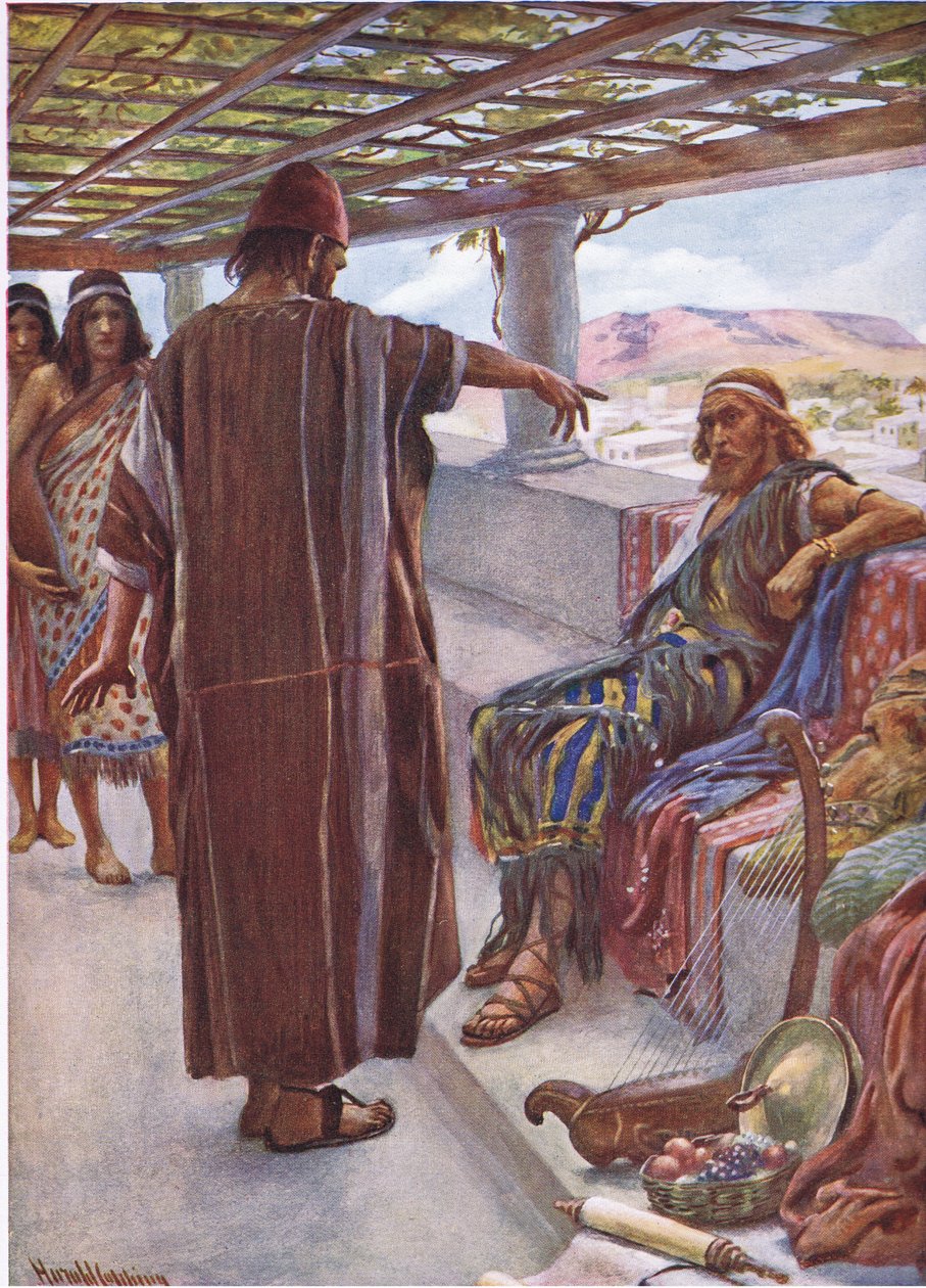 Thou Art the Man (Illustration from Pictures That Teach The Crown Series, 1920) by Harold Copping