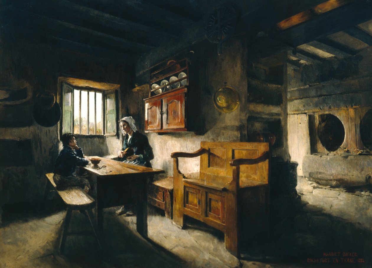 Farm Interior Brittany by Harriet Backer