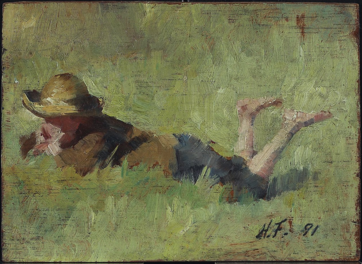 Boy Lying in Grass by Harriet Mary Ford
