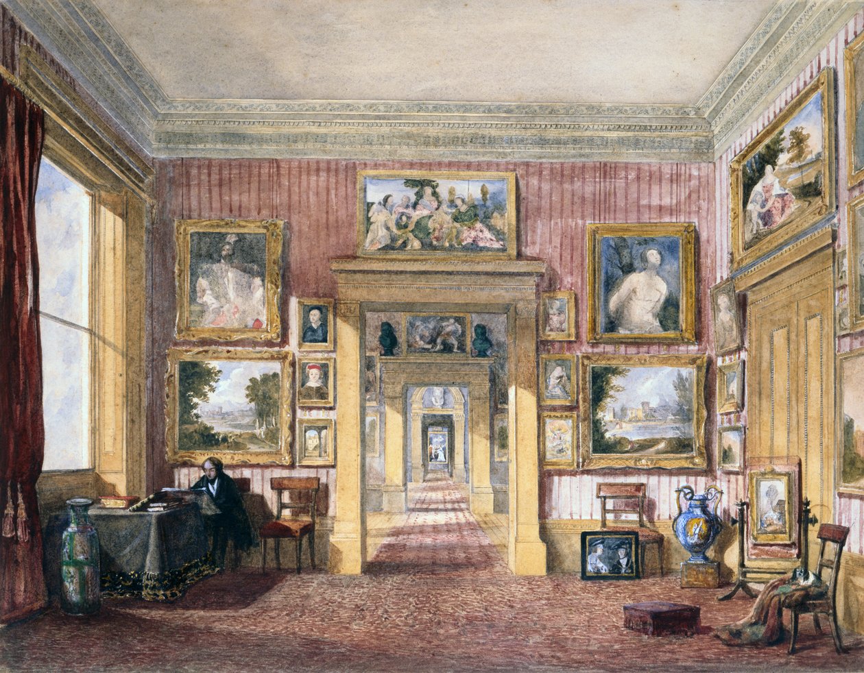 The Dining Room at Thirlestaine House, Cheltenham by Harriet Rushout (attr. to) Bowles